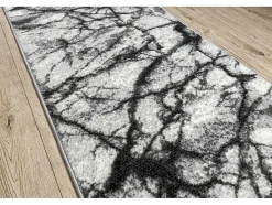 RugsX Gangtapijt-Vloerbekleding Bcf Morad Marmur Marmer Grijs 80 Cm 80X360 Cm