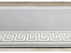 RugsX Klein Tapijt-Vloerbekleding Bcf Morad Grek Grieks Grijs 60 Cm 60X120 Cm