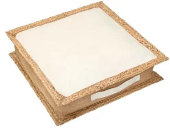OZAIA Huistextiel-Vloerkussen Van Katoen En Jute - 45 X 45 Cm - Wit En Naturel - Peruvia