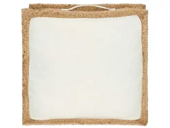 OZAIA Huistextiel-Vloerkussen Van Katoen En Jute - 45 X 45 Cm - Wit En Naturel - Peruvia
