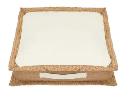 OZAIA Huistextiel-Vloerkussen Van Katoen En Jute - 45 X 45 Cm - Wit En Naturel - Peruvia