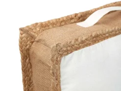 OZAIA Huistextiel-Vloerkussen Van Katoen En Jute - 45 X 45 Cm - Wit En Naturel - Peruvia