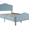 ModernLuxe Tweepersoonsbed-Volwassen Bed Bekleed Met Fluweel 140X200Cm - Met Verstelbaar Hoofdeinde - Blauw