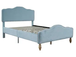 ModernLuxe Tweepersoonsbed-Volwassen Bed Bekleed Met Fluweel 140X200Cm - Met Verstelbaar Hoofdeinde - Blauw