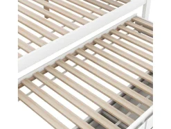 ModernLuxe Bed Met Slaaplade-Volwassen Bed 140X200Cm - Hemelbed Met Onderschuifbed En 3 Lades - Wit