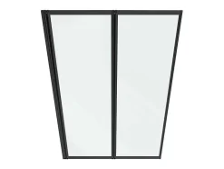 Shower & Design Badscherm-Vouwbaar Badscherm In Metaal Matzwart Industriele Stijl 80 X 140 Cm District