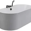 Shower & Design Vrijstaand Bad-Vrijstaand Bad Met Kraan Stepona - 195 L - 150 X 75 X 58 Cm - Wit