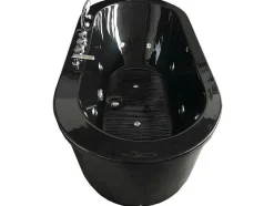 ELITESHOPPING Massagebad-Vrijstaand Ovaal Zwart Whirlpoolbad 185 X 95 Cm 10 Jets Berry