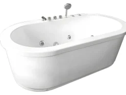ELITESHOPPING Massagebad-Vrijstaand Wit Ovaal Whirlpoolbad 185 X 95 Cm 10 Jets Perlie