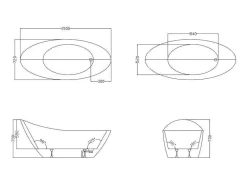 Shower & Design Vrijstaand Bad-Vrijstaande Badkuip Natalia - Eenpersoons - 220L- 150X75Xh70Cm - Wit