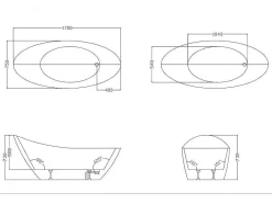 Shower & Design Vrijstaand Bad-Vrijstaande Badkuip Natalia - Eenpersoons - 170X75X73Cm - 282L - Wit