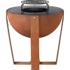 Vente-unique Buitenkeuken-Vuurkorf, Barbecue En Plancha 3 In 1 Van Staal Corten L70 X H80 X D70 Cm - Grezio