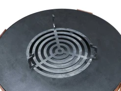 Vente-unique Buitenkeuken-Vuurkorf, Barbecue En Plancha 3 In 1 Van Staal Corten L70 X H80 X D70 Cm - Grezio