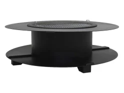 Vente-unique Klein Huishoudelijk Apparaat-Vuurkorf-Plancha/Grill Met Bergruimte Voor Hout - L120 X B120,5 X H40 Cm - Barcena