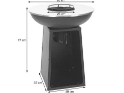 Vente-unique Buitenkeuken-Vuurschaal Met Grillplaat Mcw-K97, O66Cm Zwart