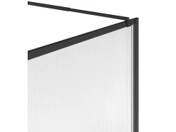 Shower & Design Douchewand-Wand Voor Inloopdouche Met Structuurglas - 120 X 200 Cm, Mat Zwart - Virana