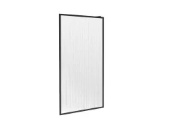 Shower & Design Douchewand-Wand Voor Inloopdouche Met Structuurglas - 120 X 200 Cm, Mat Zwart - Virana
