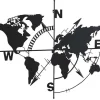 OZAIA Decoratieve Wandplaat-Wanddecoratie Van Metaal - Wereldkaart - H80 X L107 Cm - Zwart - Worldy