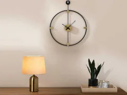 OZAIA Wandklok-Wandklok Van Metaal - D47 Cm - Zwart - Hamona