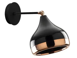 OZAIA Wandlamp-Wandlamp Van Metaal Met Verstelbare Kap Yildo - D17 X H28 Cm - Zwart En Koperkleurig