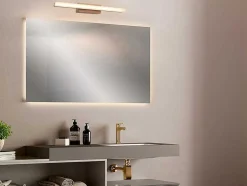 OZAIA Wandlamp-Wandlamp Voor Badkamer Met Ledverlichting - Metaal - L40 Cm - Houtkleur - Salford
