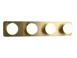 OZAIA Wandlamp-Wandlamp Voor Badkamer Met Ledverlichting Van Metaal, 4 Spots - L40 Cm - Goudkleurig - Morley