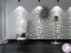 Vente-unique Wandpaneel-Wandpaneel 3D Angly Om Te Verven - Set Van 12 Stuks, 3M