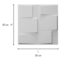 Vente-unique Wandpaneel-Wandpaneel 3D Brick Om Te Verven - Set Van 12 Stuks, 3M