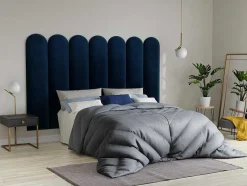 PASCAL MORABITO Hoofdeinde En Brugkast-Wandpaneel Voor Hoofdeinde Japi - 210 Cm - Fluweel - Blauw - Van