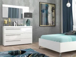 Vente-unique Spiegel-Wandspiegel Met 3 Haken - L. 120 X H. 60 - Wit - Niklos