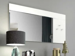 Vente-unique Spiegel-Wandspiegel Met 3 Haken - L. 120 X H. 60 - Wit - Niklos
