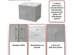 Vente-unique Wastafelmeubel-Wastafel + Wastafelmeubel Mcw-D16, Wit