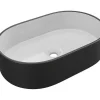 Shower & Design Wastafel-Wastafel Iwa - Tweekleurig Zwart En Binnenkant Wit