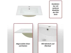 Vente-unique Wastafel-Wastafel Mcw-D16, 61Cm 18Mm Rand