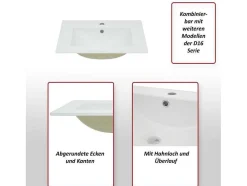 Vente-unique Wastafel-Wastafel Mcw-D16, 61Cm 30Mm Rand