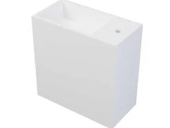 Shower & Design Muurkast Badkamer-Wastafel Van Solid Surface Met Nis - Wit - 40 Cm - Pumori