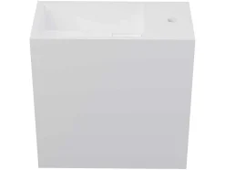 Shower & Design Muurkast Badkamer-Wastafel Van Solid Surface Met Nis - Wit - 40 Cm - Pumori