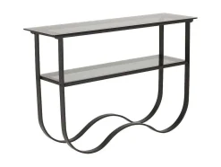Furniture Fashion Sidetable-Wavy Sidetable Met Plank 34X117 Cm Zwart.