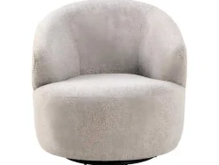 Vente-unique Fauteuil Met Holle Rugleuning-West Fauteuil Draaifunctie, Terugkeer Beige.