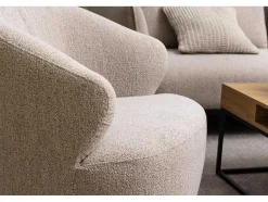 Vente-unique Fauteuil Met Holle Rugleuning-West Fauteuil Draaifunctie, Terugkeer Beige.