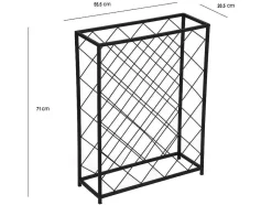 OZAIA Opbergaccessoire-Wijnfleshouder Voor 32 Flessen - L55 X H71 Cm - Metaal - Zwart - Bolinar