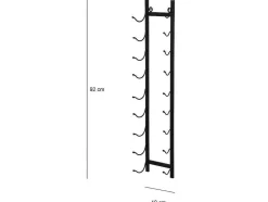 OZAIA Opbergaccessoire-Wijnfleshouder Voor 9 Flessen - L19 X H92 Cm - Metaal - Zwart - Routal