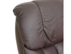 Vente-unique Fauteuil Leer-Windsor Xxl Relaxfauteuil Met Kruk, Bruin, Natuurlijk Bruin