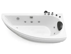 Shower & Design Massagebad-Wit Asymmetrisch Bubbelbad - 1 Plaats - 160 X 75 Cm - Hoek Rechts - Tabana