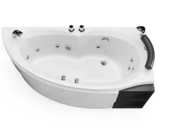 Shower & Design Massagebad-Wit Asymmetrisch Bubbelbad - 1 Plaats - 150 X 100 Cm - Hoek Rechts - Tabana