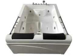 ELITESHOPPING Massagebad-Wit Bubbelbad 175 X 132 Cm Chromotherapie 14 Jets Calla