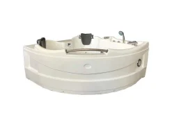 ELITESHOPPING Massagebad-Wit Bubbelbad 150 X 150 Cm Chromotherapie 9 Jets Alyssa