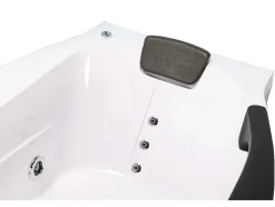 ELITESHOPPING Massagebad-Wit Bubbelbad 180 X 96 Cm Met Frontglas 9 Jets Jasmine