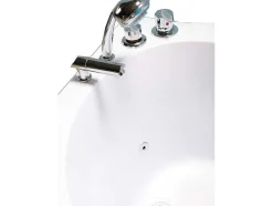 ELITESHOPPING Massagebad-Wit Bubbelbad 180 X 96 Cm Met Frontglas 9 Jets Jasmine