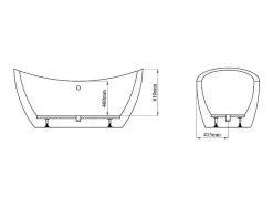 Shower & Design Vrijstaand Bad-Wit Vrijstaand Designbad - 225 Liter - 170 X 83 X 77 Cm - Alda